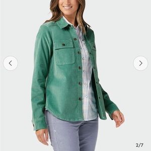 Stio PINK Womens corduroy small snap collard shirt